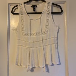 Aqua summer shirt with tassels. Size XS.